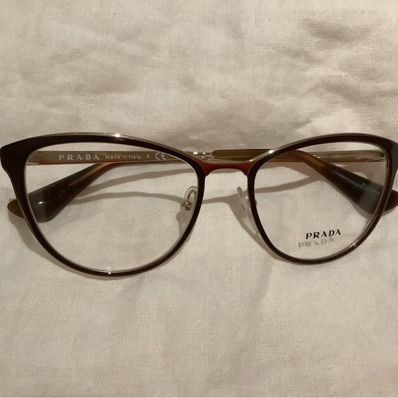 THIS WAS SOLD! TWO PRADA EYEGLASSES: Silver/Black and Gold/Rich Brown - Picture 4 of 8